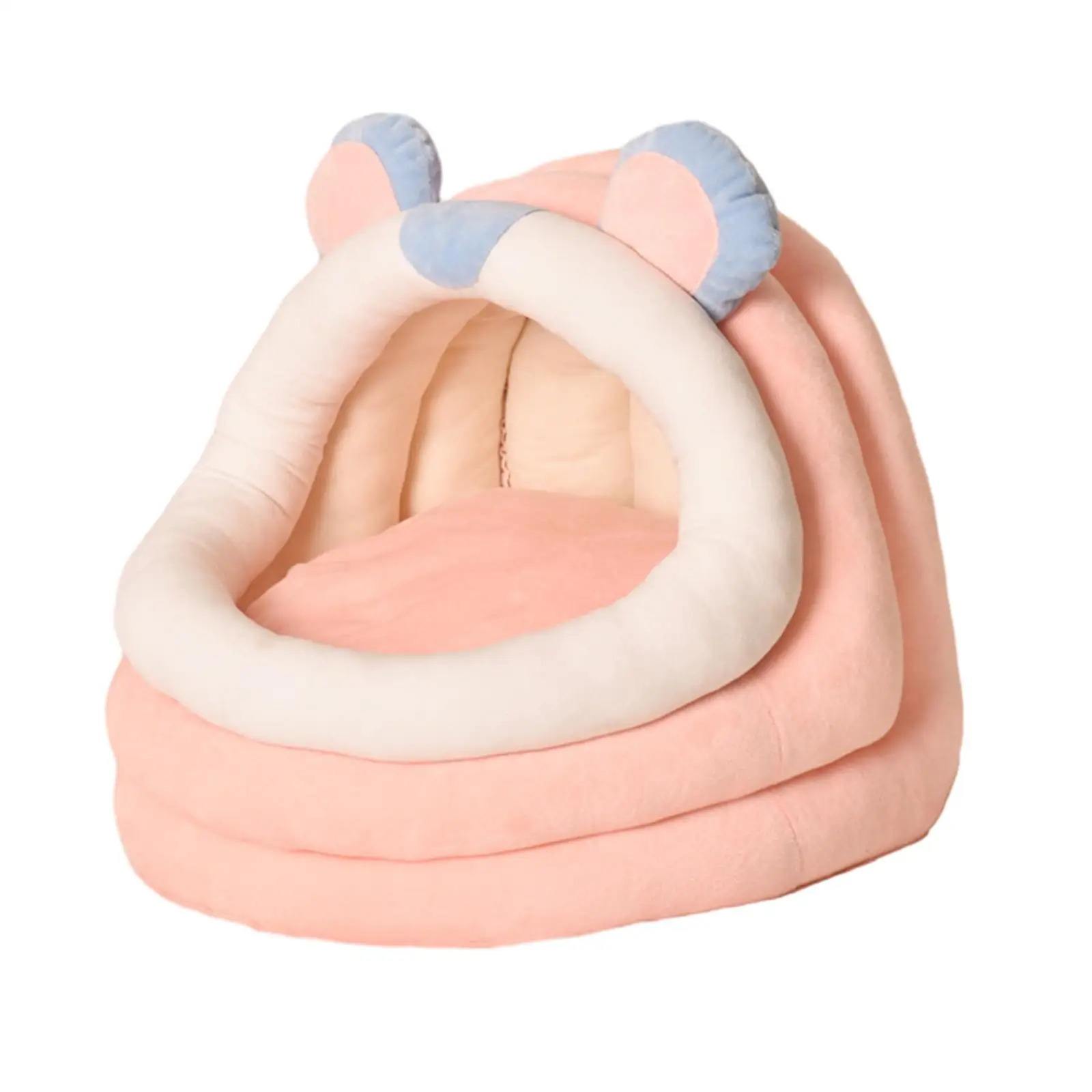 Cute Cat Bed for Indoor Removable Cushion Cat House for Rabbits Puppy