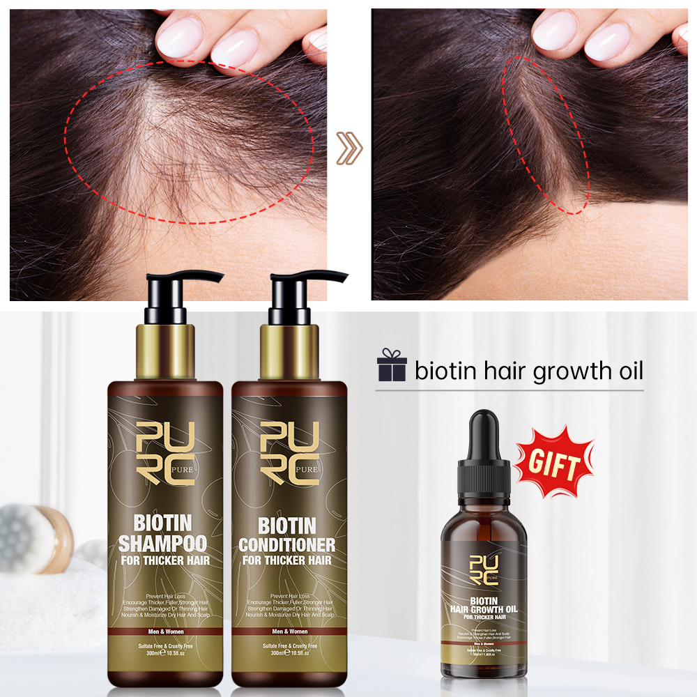 Best of Biotin Fast Hair Growth Oil Shampoo Conditioner Set Anti Hair Loss Treatment For Men Women Regrowth Beauty Health Gift PURC Reviews & Tips