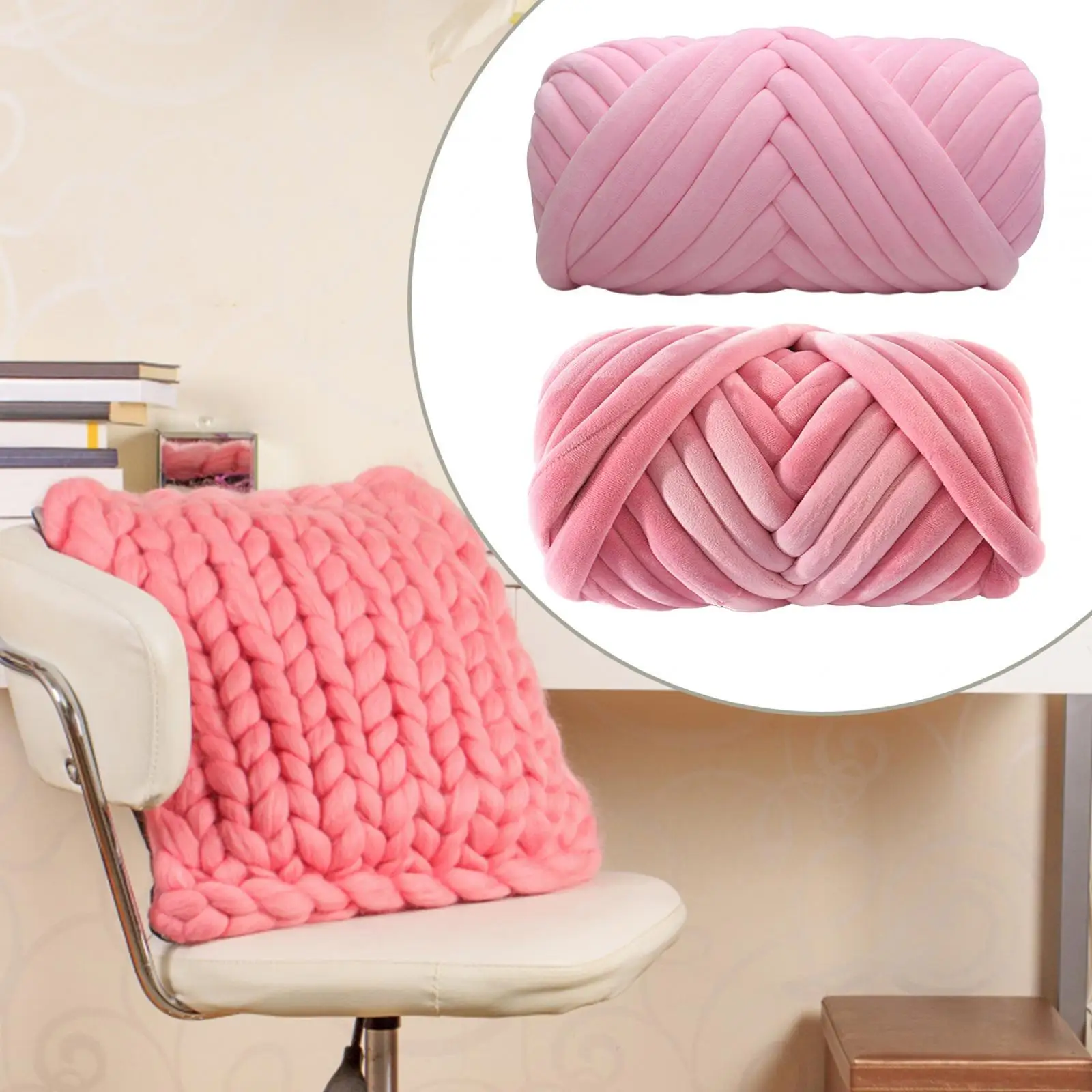 Chunky Yarn Length 43.74Yard Jumbo Tubular Yarn for Blanket Macrame Scarf