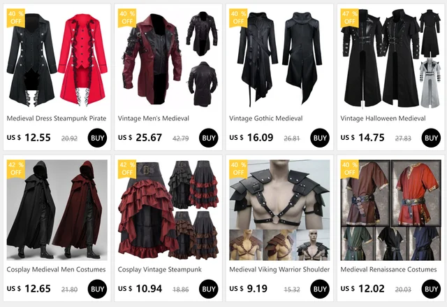 Fantasia de Halloween vintage masculina, medieval, steampunk, assassino,  elfos pirata, preto, jaqueta longa, armadura gótica, casacos de couro,  adulto - AliExpress