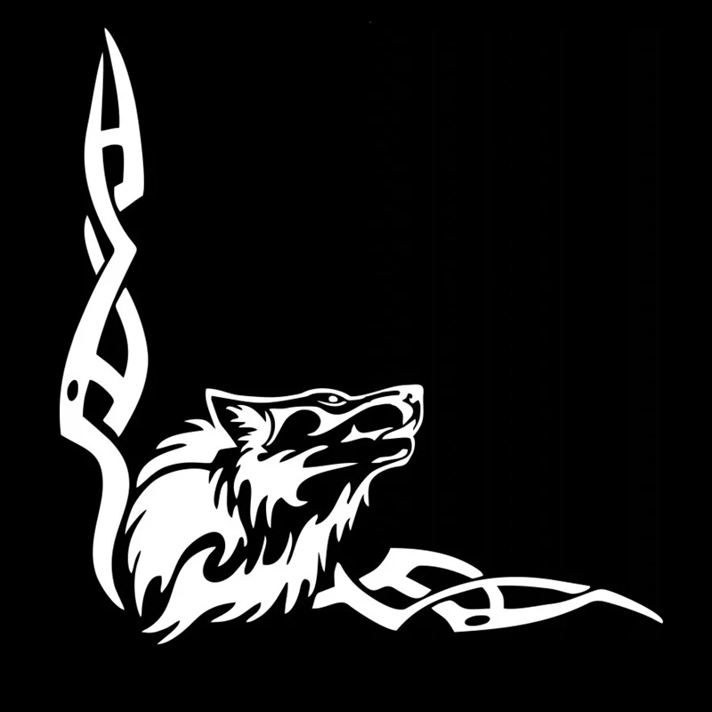 Car Stickers Personality Howling Wolf Vinyl Decals Car Motorcycle Bumper Body Rear Window Decorative Decals,20cm funny bumper stickers