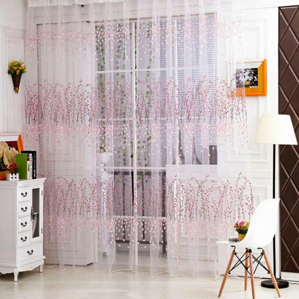 Title 3, 1 PC Curtain with Suction Cups Tulle Door Drape...