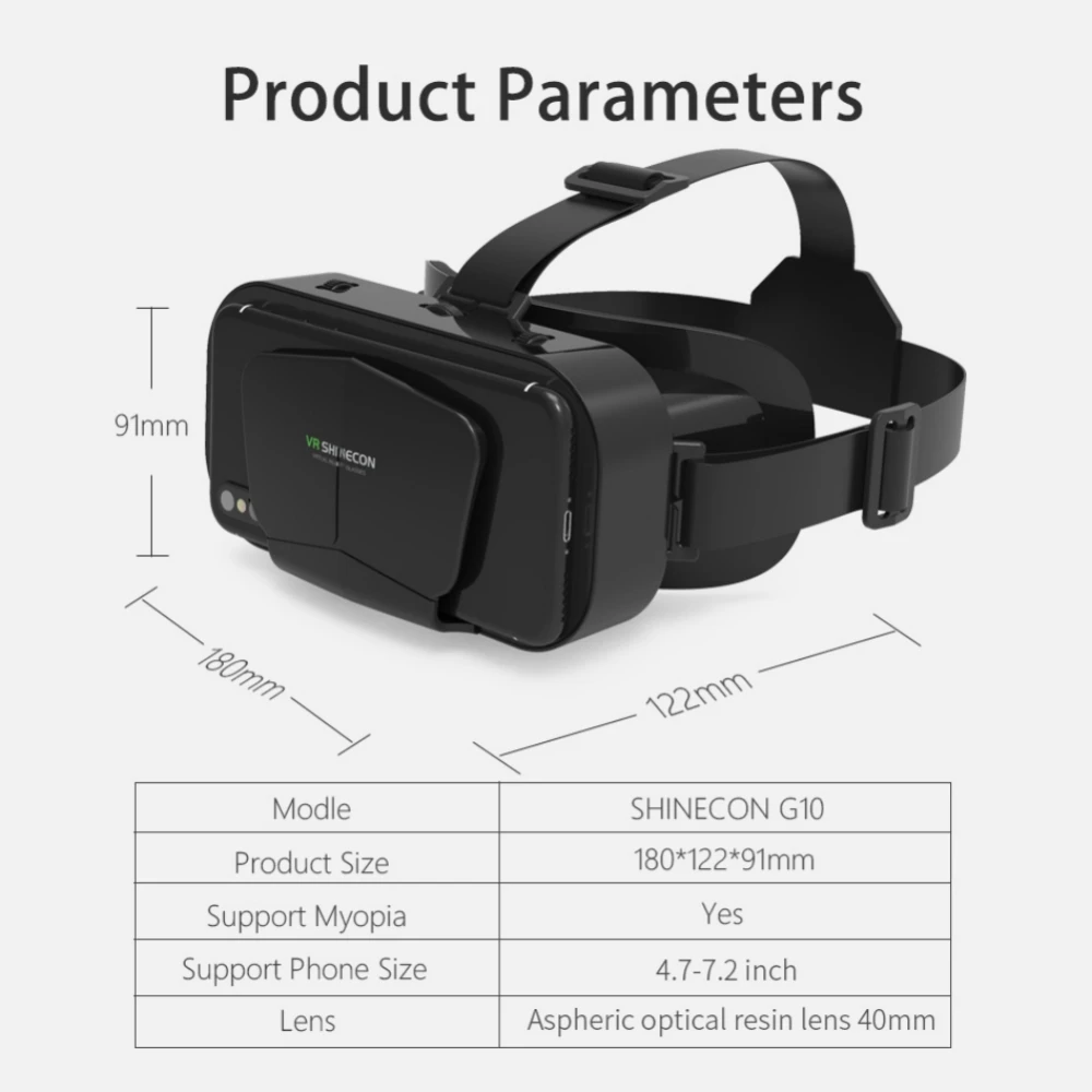 Smart VR Glasses for IOS Android 4.7-7.2" Smartphone 3D Virtual Reality Glasses Helmet Movie&Game VR Headset with Remote Control