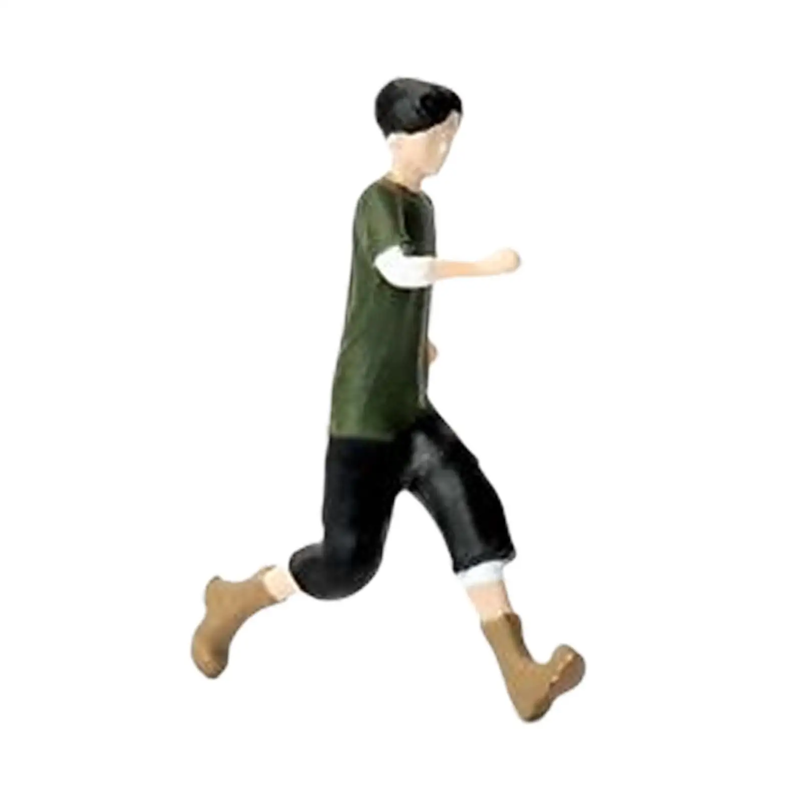 Miniature 1/64 Scale Model Toy Tiny Running Boy for Dollhouse Decor Collectibles