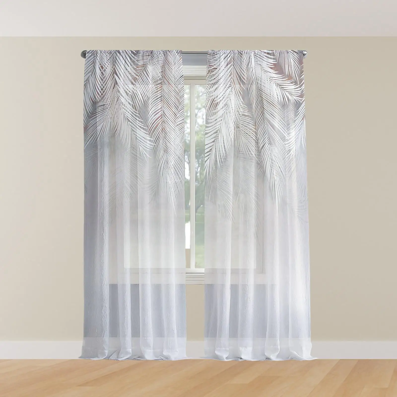 White Yarn Curtain Versatile Breathable Decor Semi Sheer Curtains Sheer Curtain for Dining Room Bedroom Living Room Kitchen