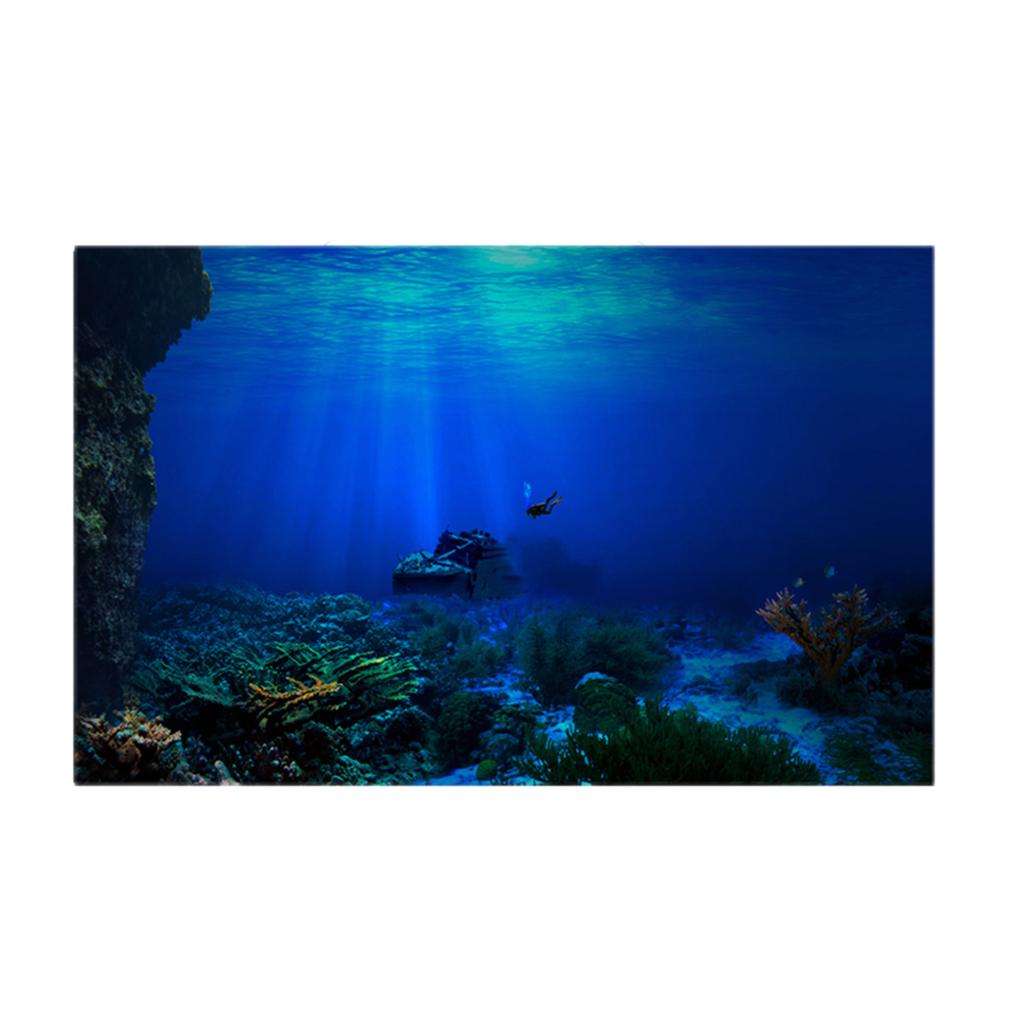 Aquarium Background Poster Backdrop Wallpaper Underwater World Fish Tank 3D