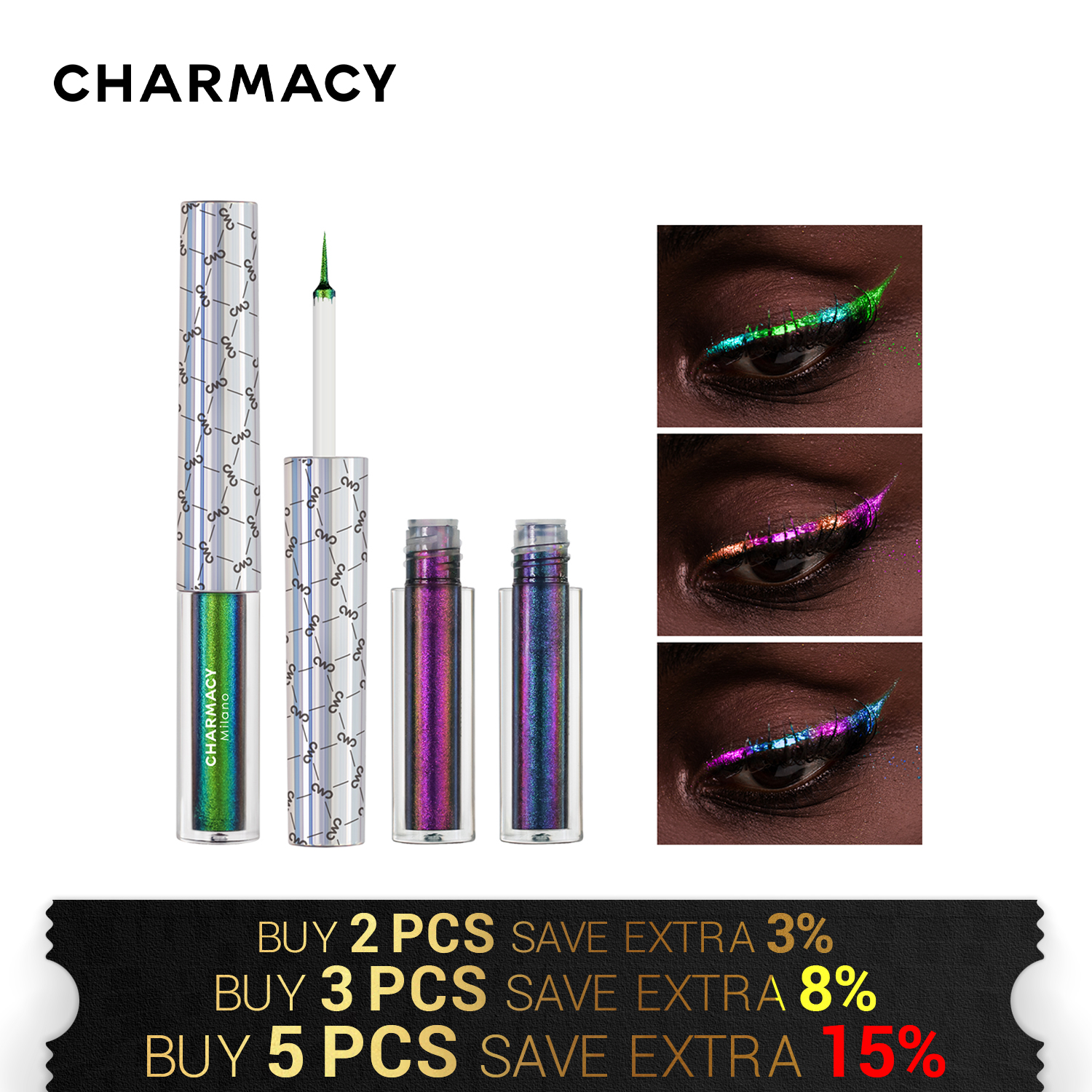 Best of CHARMACY Chameleon Waterproof Liquid Eyeliner Glitter Long-lasting High Pigment Smudge-proof Eye Liner Makeup Cosmetic For Women Reviews & Tips