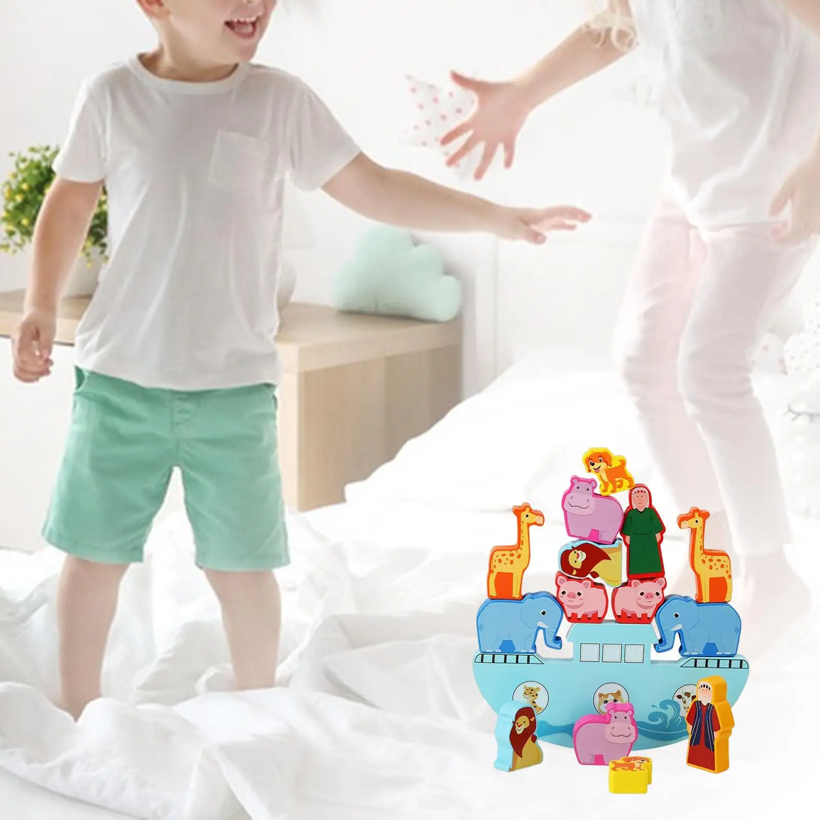 Montessori Wooden Blocks Animal Toys Educational Toys Preschool Game Motor Skills Brain Development for Kids Birthday Gifts