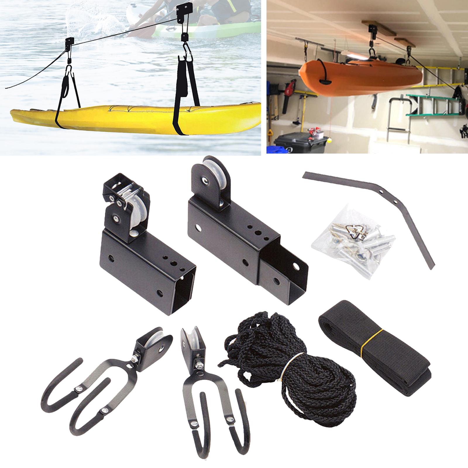 Kayak Hoist Garage Ceiling Storage Bicycle Hoist Overhead Organization Hanger Bike Lift Pulley System for Raft Ladder Canoes