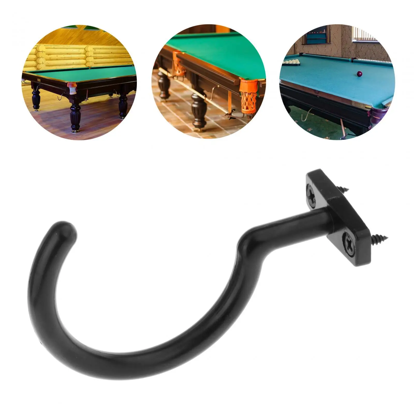 Snooker Billiard Cue Hook with 2 Screws Metal Snooker Pool Cue Racks for Indoor Games Snooker Table Pool Table Accessories
