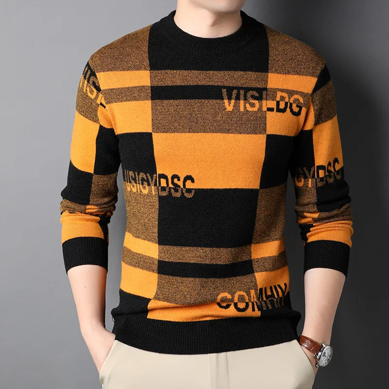 Jersey de punto de alta gama para hombre, jersey de lana de marca a la  moda, de diseño, color negro, informal, ropa de otoño, novedad de 2023 -  AliExpress