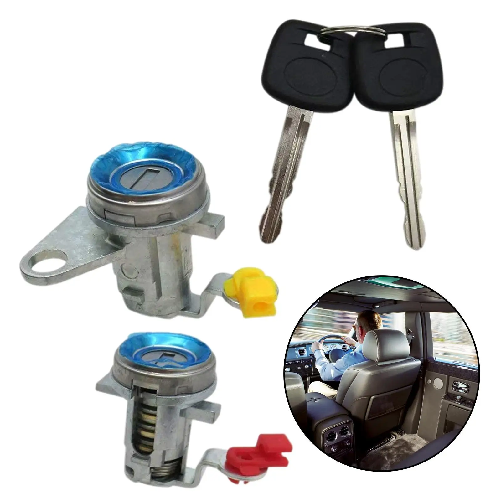 DL-107 Car Frt Door Lock Cylinder w/ Keys Fits 995 69051-35070523507052-35070