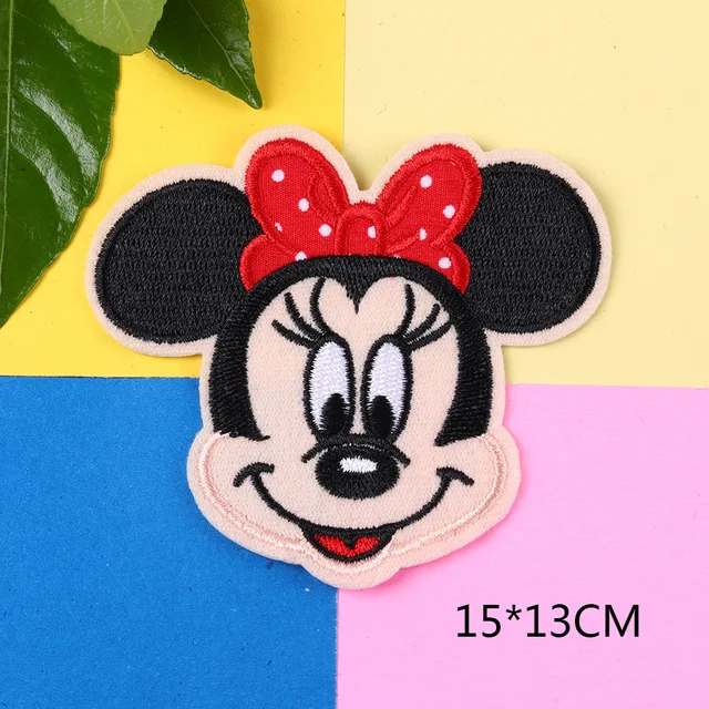 Disney Mickey Minnie Mouse Embroidered Patches on Clothes for Children  Stickers Cartoon DIY Sewing Pant Bag Clothing Kawaii Gift