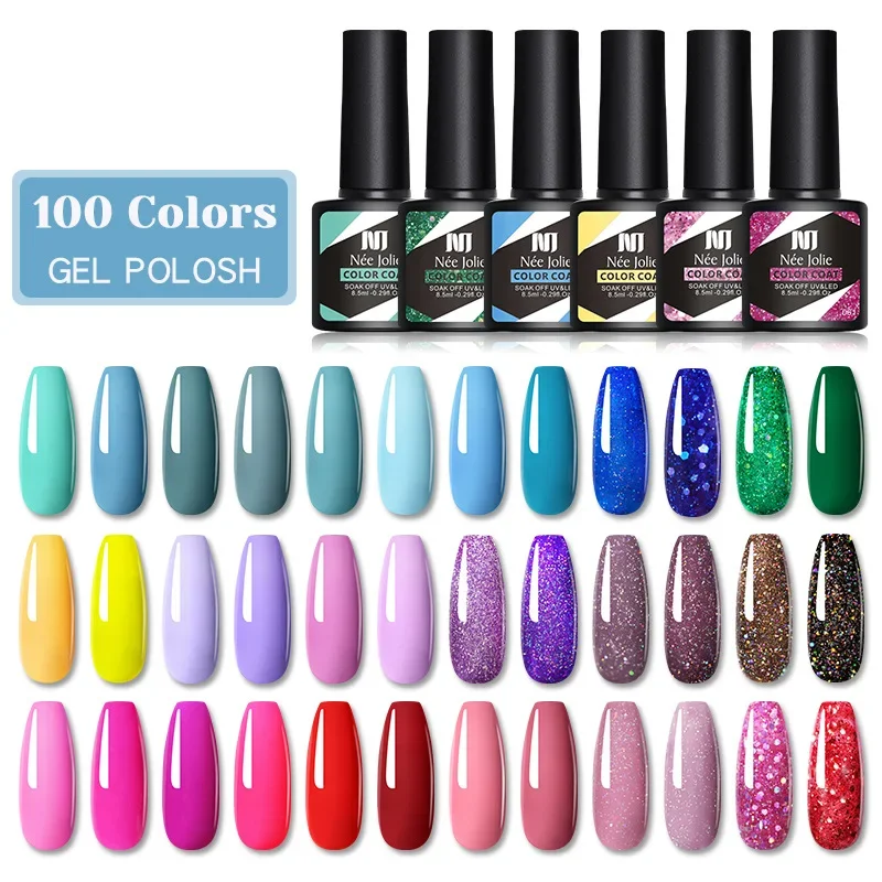 Best of 8.5ml Gel Nail Polish 100 Colors Black Bottle Glitter Soak Off UV LED Semi-Permanent Phototherapy Varnish Nail Art Salon Reviews & Tips