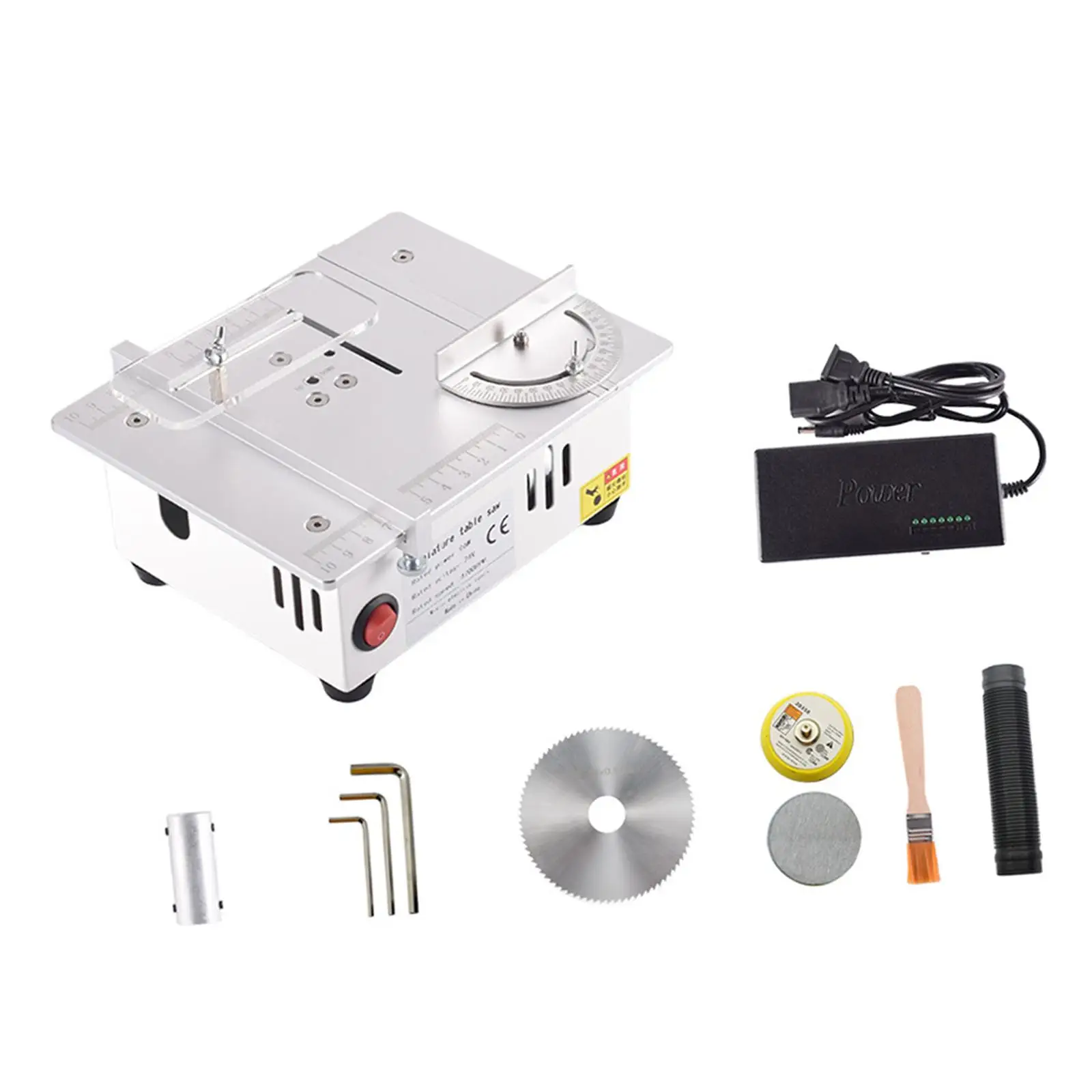 Mini Table Saw 96W 7 Speed Adjustable Multifunctional Small Micro Table Saw for Hobbies Acrylic Cutting DIY Woodworking Metal EU