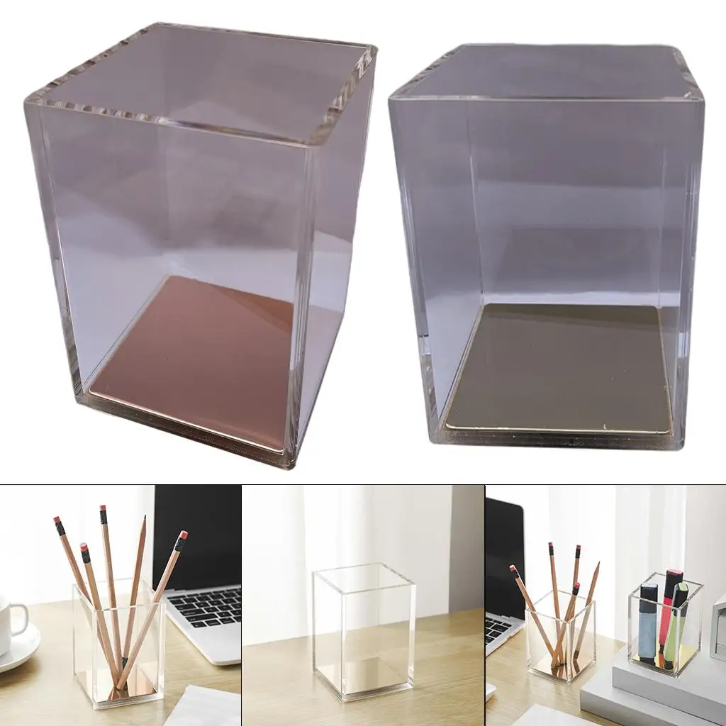 Acrylic Pen Holder,Clear Desktop Pencil Cup Stationery Organizer for Office,School,Home Supplies