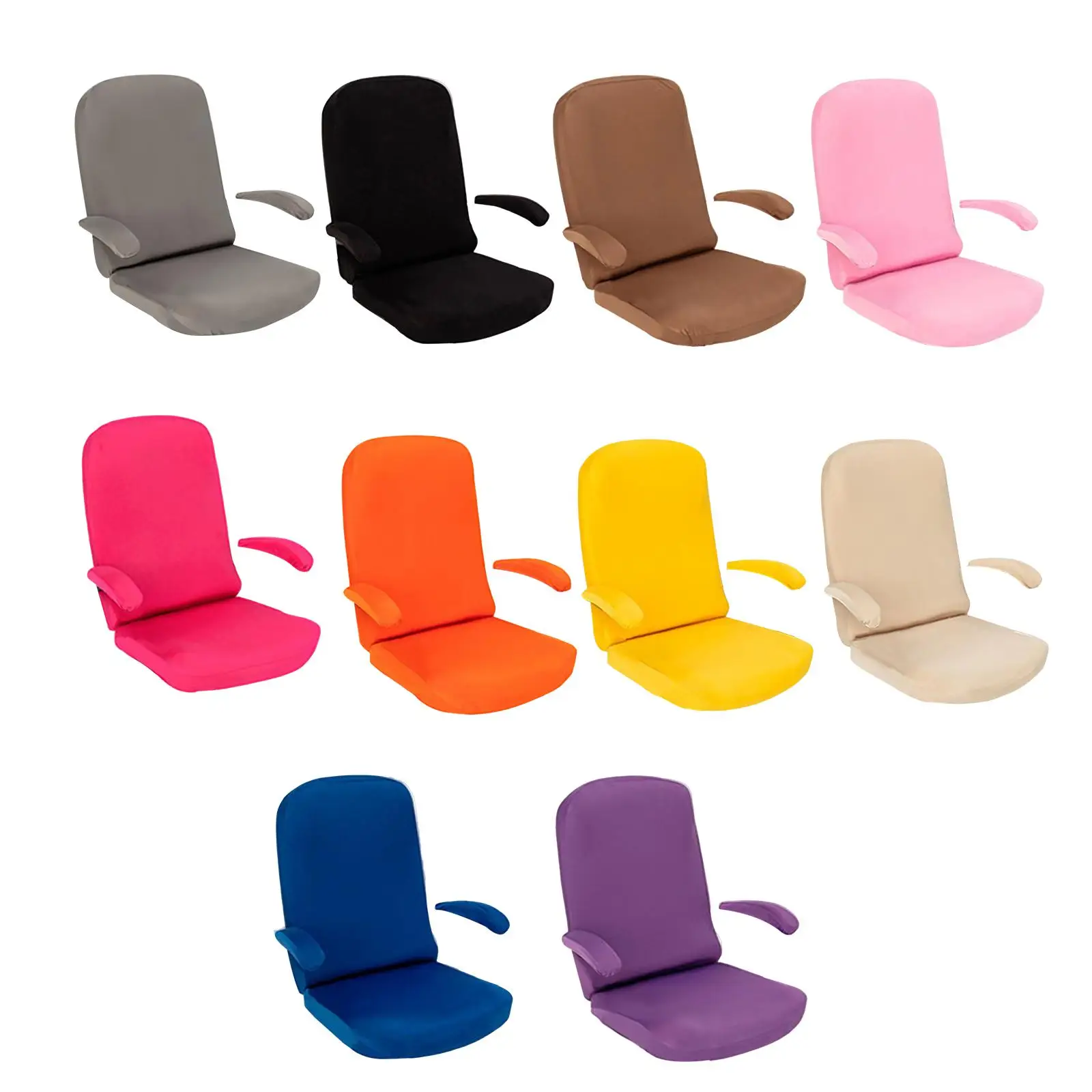 Stretch Computer Chair Cover Machine Washable Polyester with Armrest Covers Dustproof soft Armchair Cover for Desk Chair