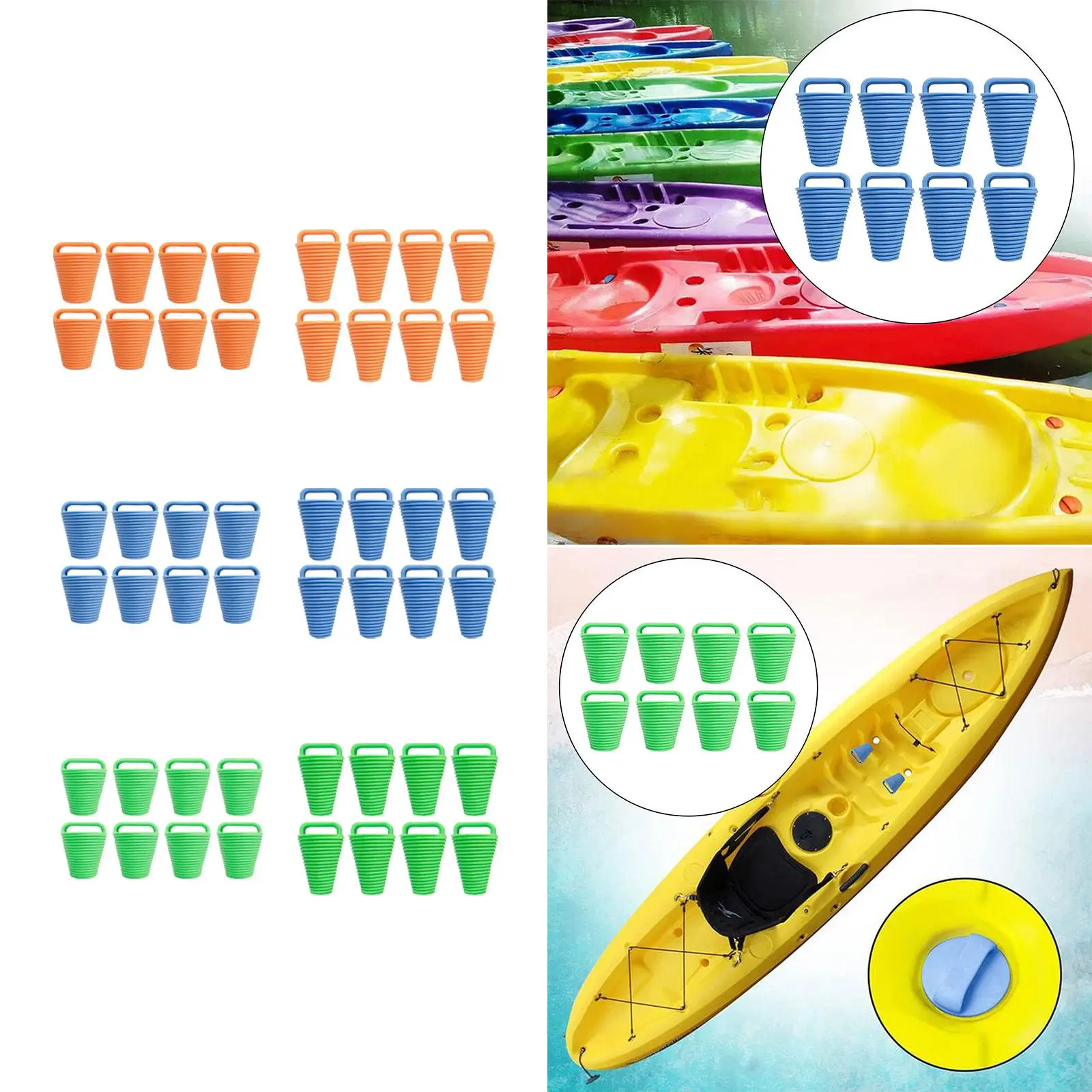 8 Pieces Kayak Scupper Kayak Drain Holes Stoppers Bung for Canoe