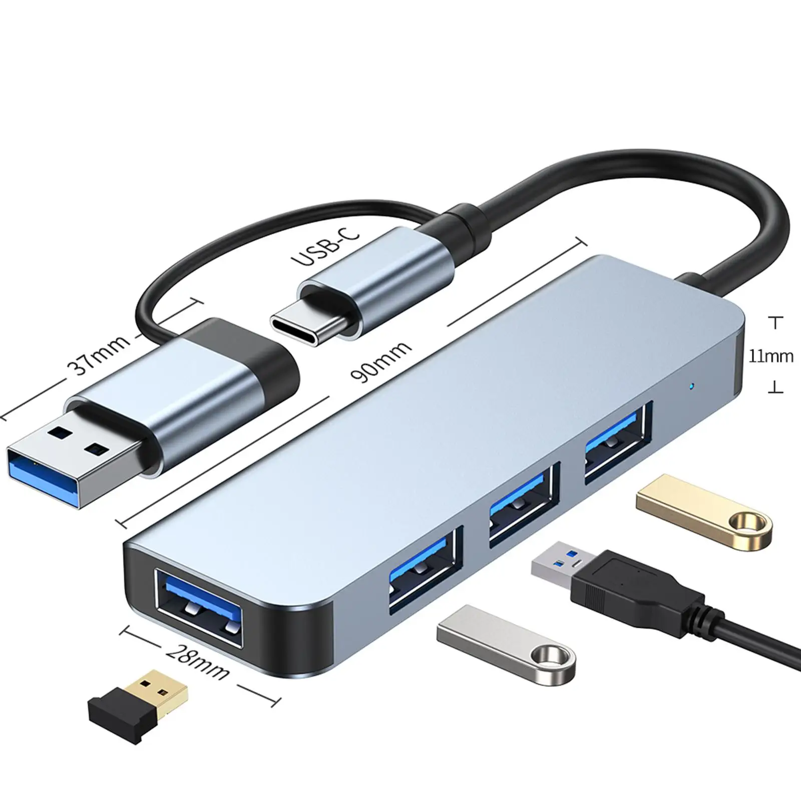 USB 3.0 Hub Data Converter Adapter Expansion for Notebook Laptop