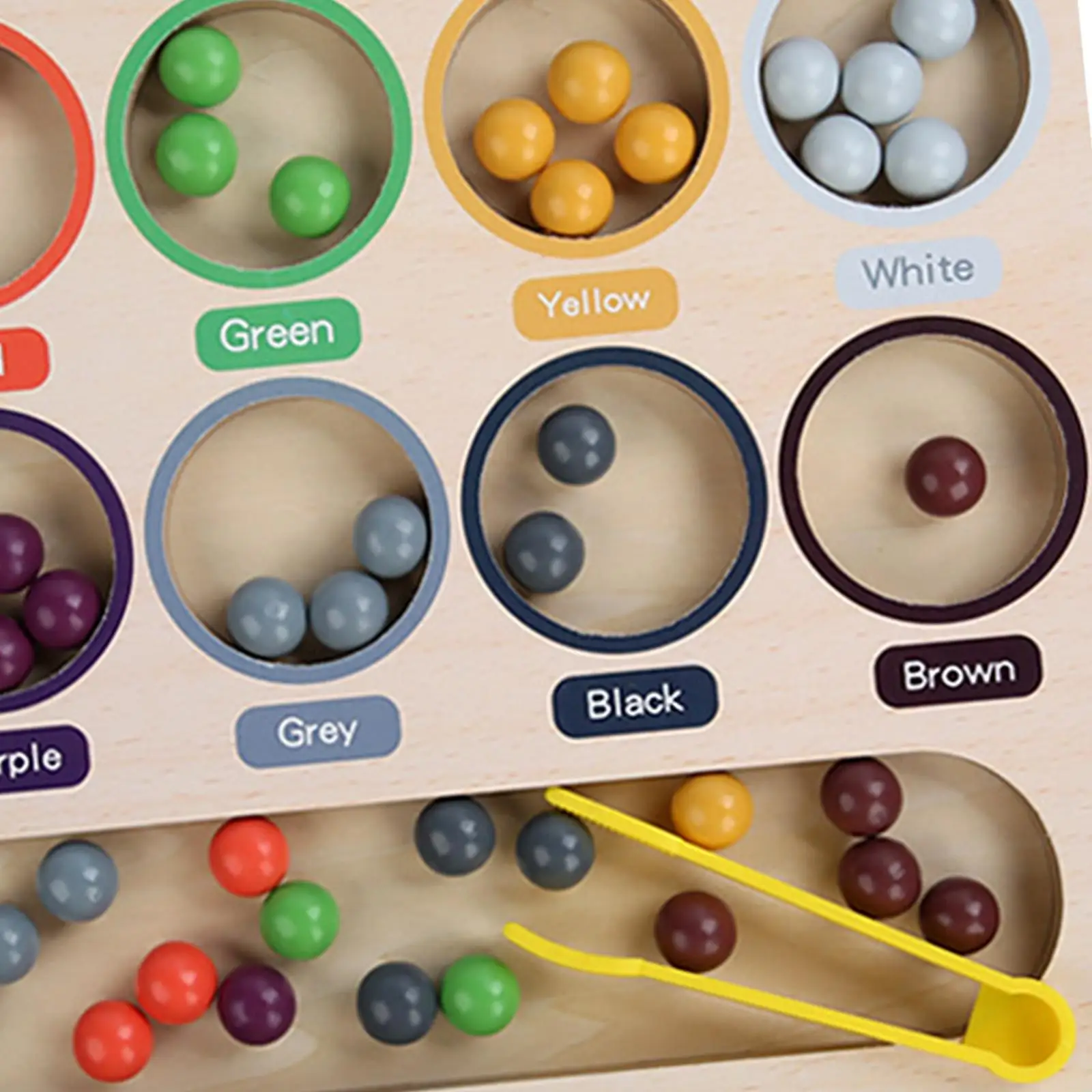 Montessori Toy Matching Math Manipulatives Color Sorting Game Rainbow Clip Bead Puzzle for Girls and Boys Children Toddlers Kids