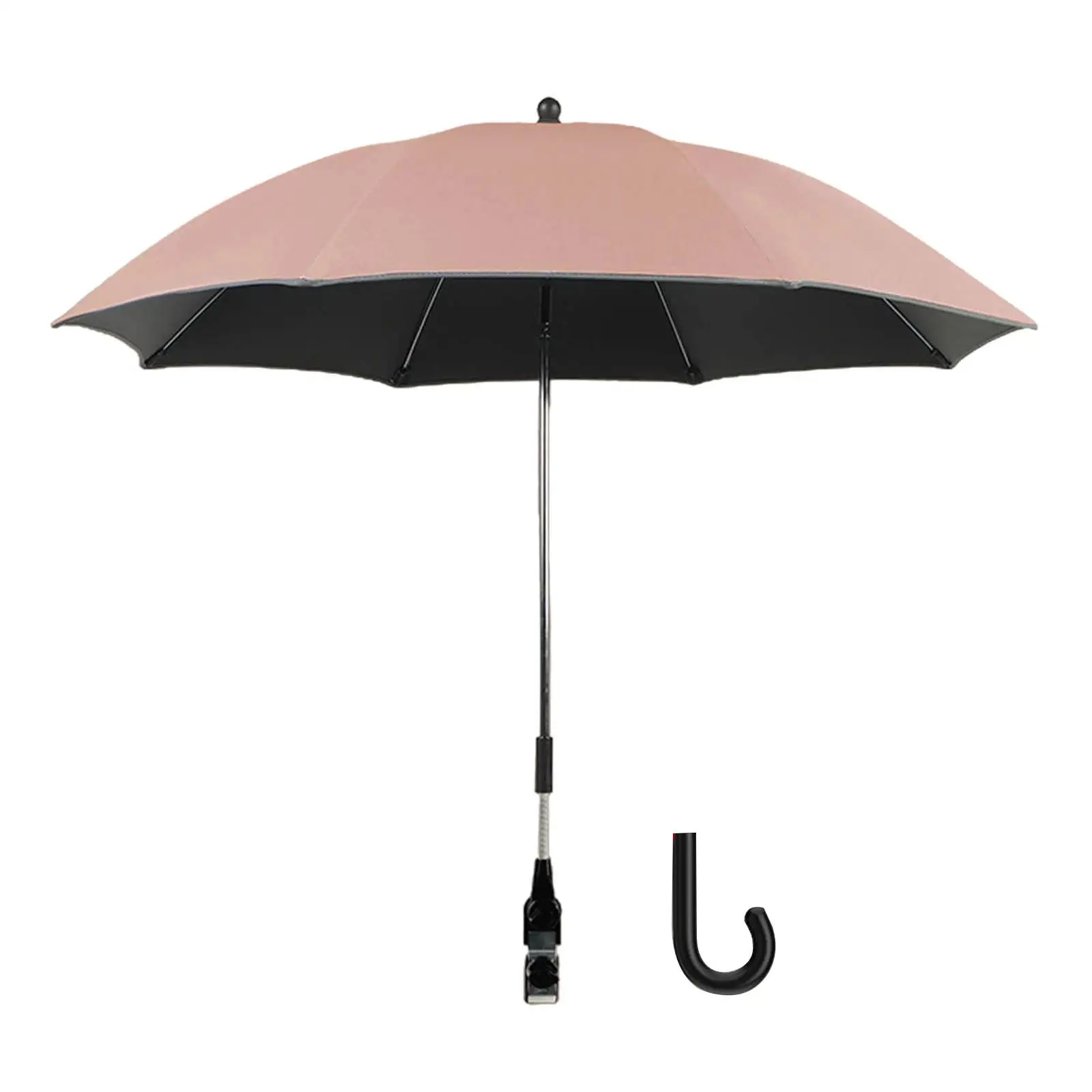 360 Degree Sun Shade 85cm Baby Parasol Umbrella Clip on Umbrella for Bike Beach Chairs Trolley Pram