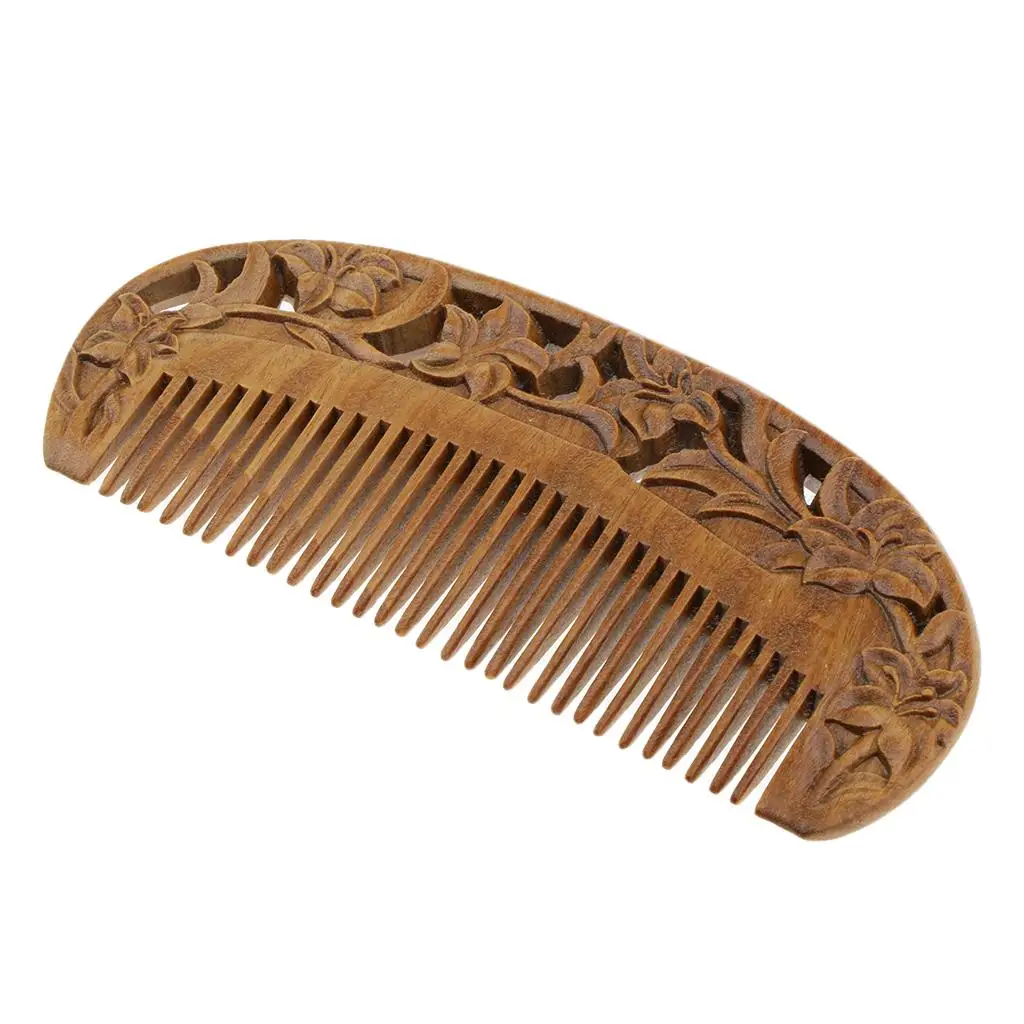 Lily Flowers Engraved Handcraft Hair Comb  Fine  Comb   Comb for Women and Girls