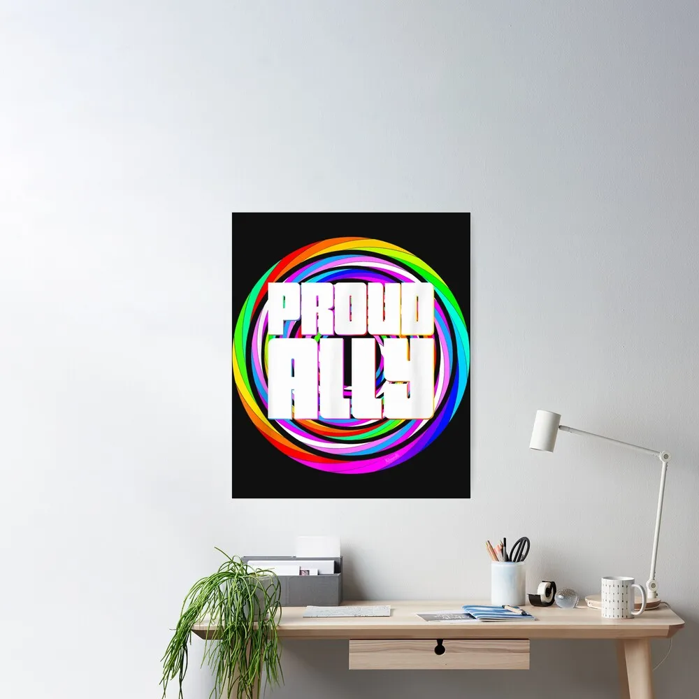 Гордый ЛГБТ ЭЛТ Радужный цвет Slap Гей Гордость месяц плакат домашняя  фотокартина без рамки | AliExpress
