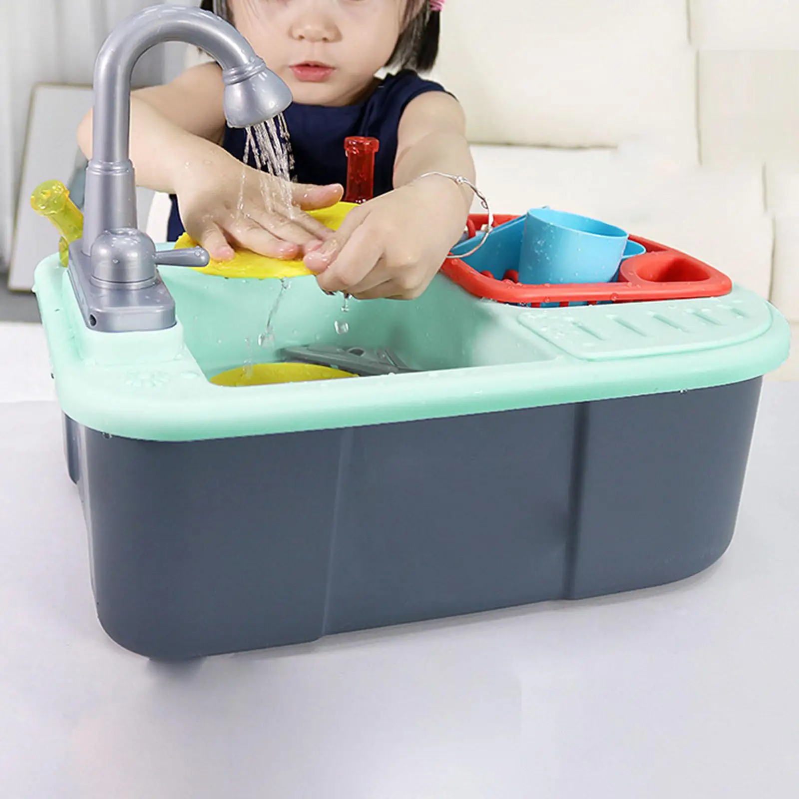 Kitchen Toys Fine Motor Skill Pretend Play Toy Electric Dish Machine for Child Role Play