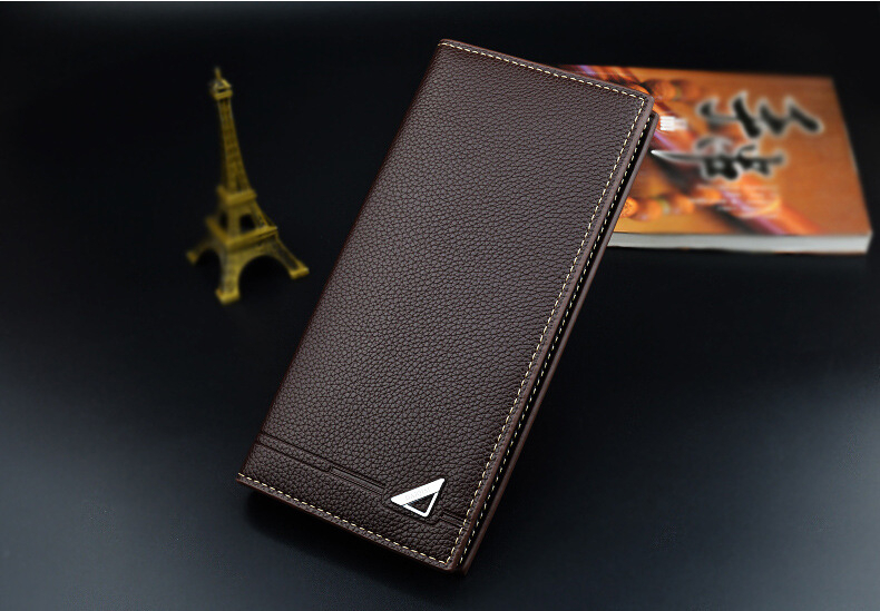 New Men's Wallet Men's Long Wallet Multi Card Slim Fashion Litchi Pattern Soft Leather Wallet Large Capacity Suit Bag