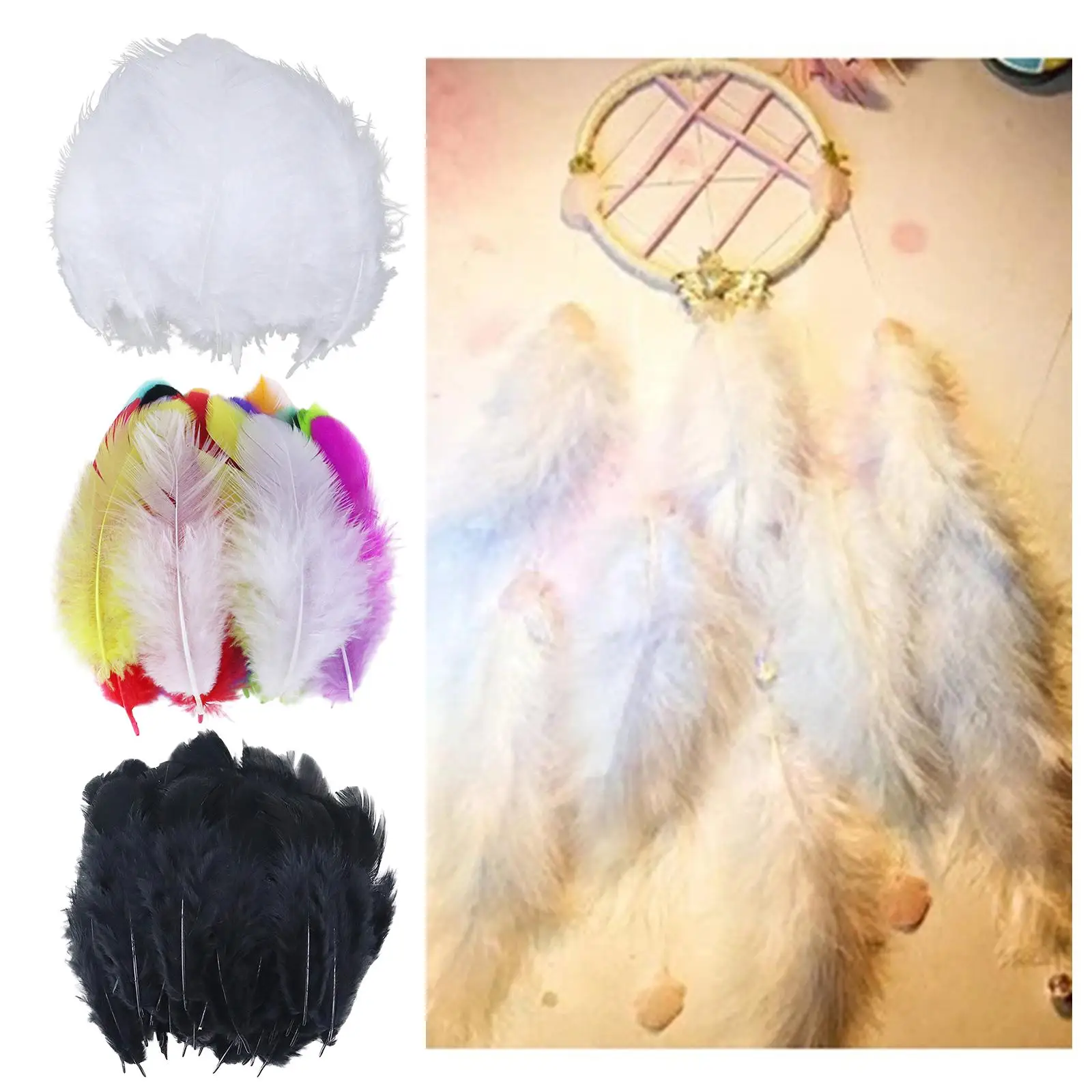 100x Beautiful Chicken Feathers Craft Dreamcatcher Hat Party Decoration