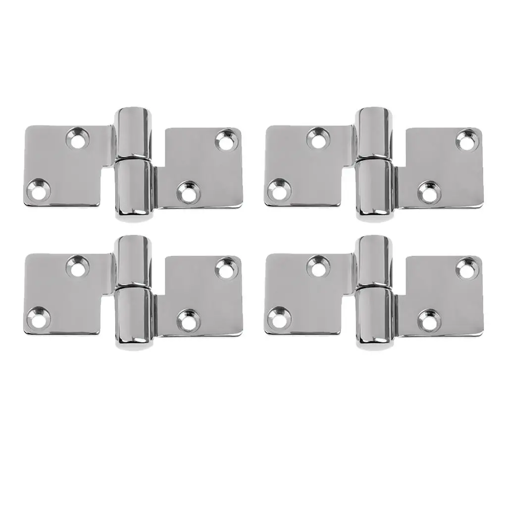 4 Pack of 316 Stainless Steel Cast Right / Hinge for Boat, RVs (3.54 x 1.5 inch) - Silver