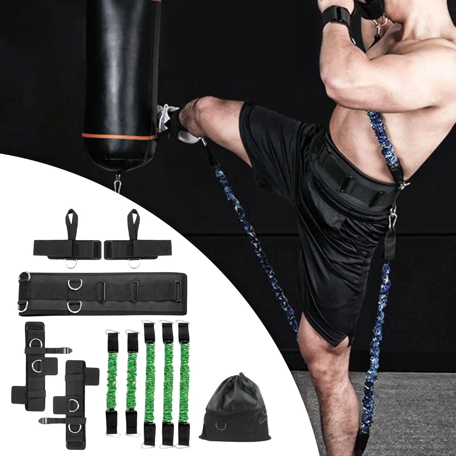 Boxing Resistance Training Exercise Band Kit Premium Materials Accessories