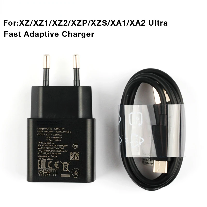 usb triple socket Fast Chatger Adapter Quick Charger For Sony Xperia XZ2 XZ Premium XZP XZs G8232 X Compact F5321 XA2 Ultra Type-C Cable baseus 65w