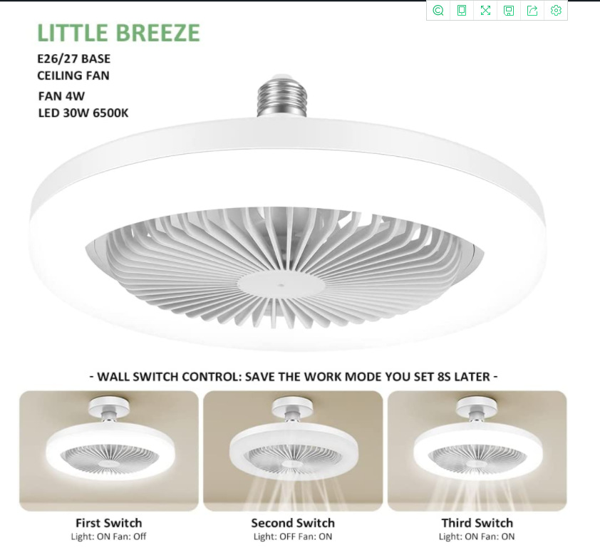 Title 29, Ventilatore da soffitto 60W E27 con luce a led ...