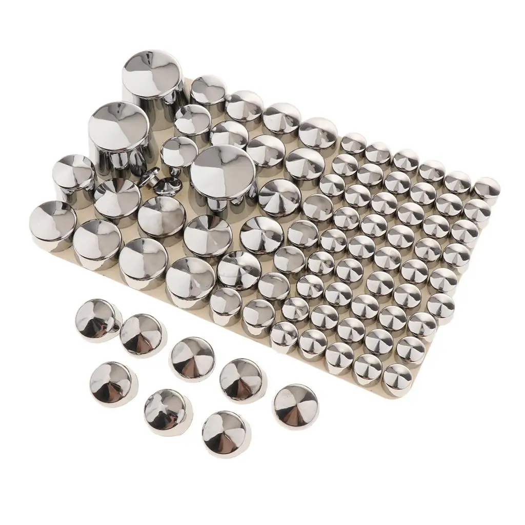 87pcs Motorcycle Chrome Bolt Toppers Caps Covers for Twin Cam