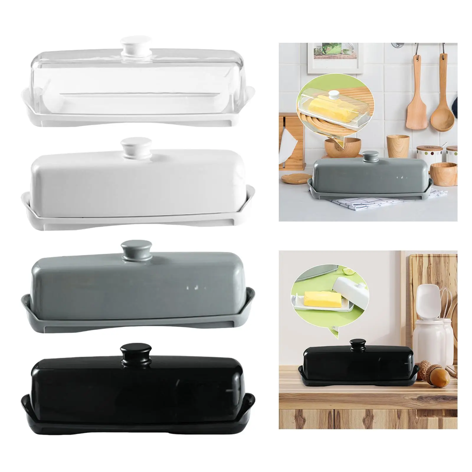 Household Butter Dish Cheese Storage Box Sealing Dish Tray for Baking Cafe