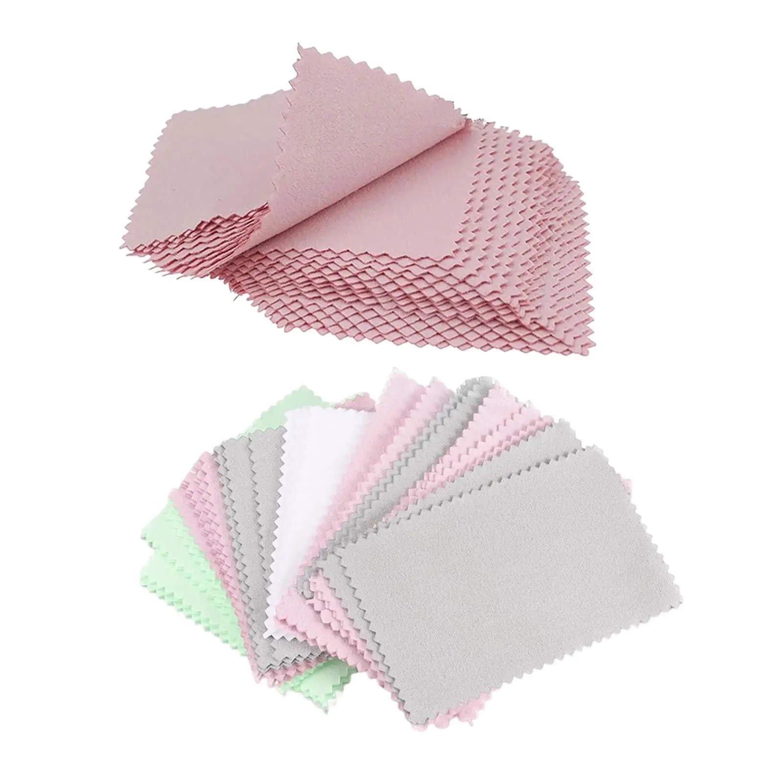 50 Pack Jewelry Cleaning Polishing Cloth 8x8cm Portable Square Maintenance Cloth Napkins for Watches Rings Lens Glasses Gold