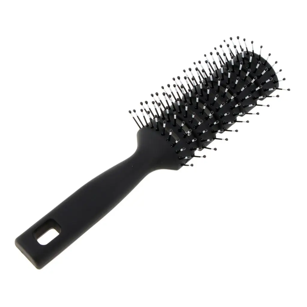 2xVented 10 Row Styling Hairbrush Detangler Comb  Long Hair Black