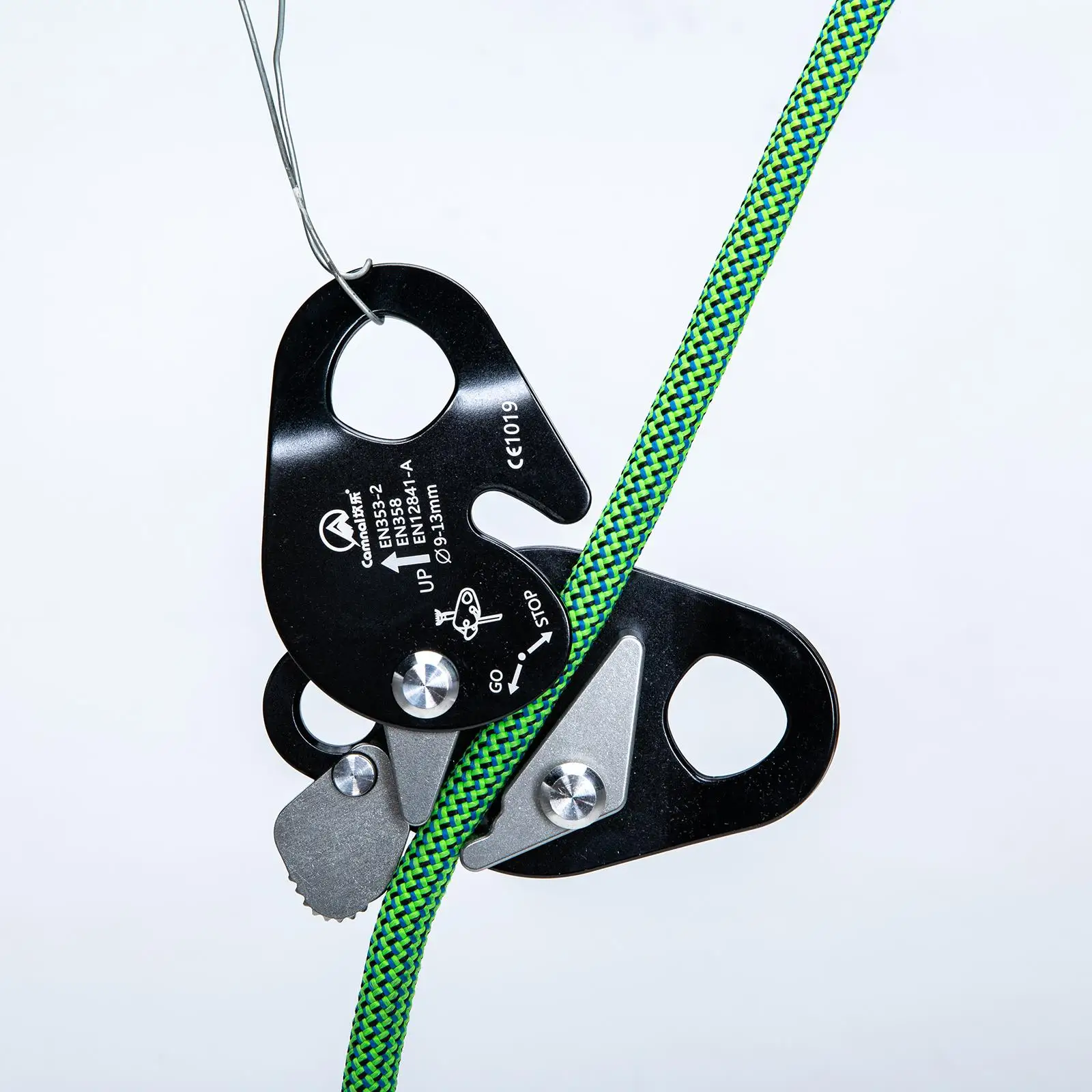 22KN Rope Grab with 25KN Carabiner for Climbing Tree Rigging Fall Protection 