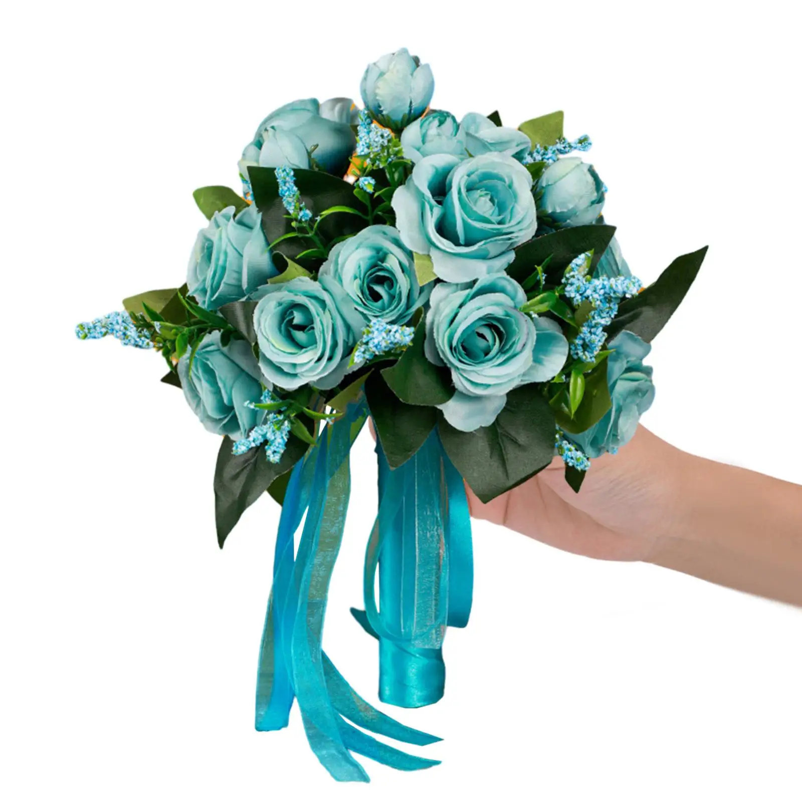 Artificial Flower Bouquet Tossing Bouquet Faux Roses Wedding Bouquets for DIY Bridal Shower Gift Anniversary Party Bridal Shower