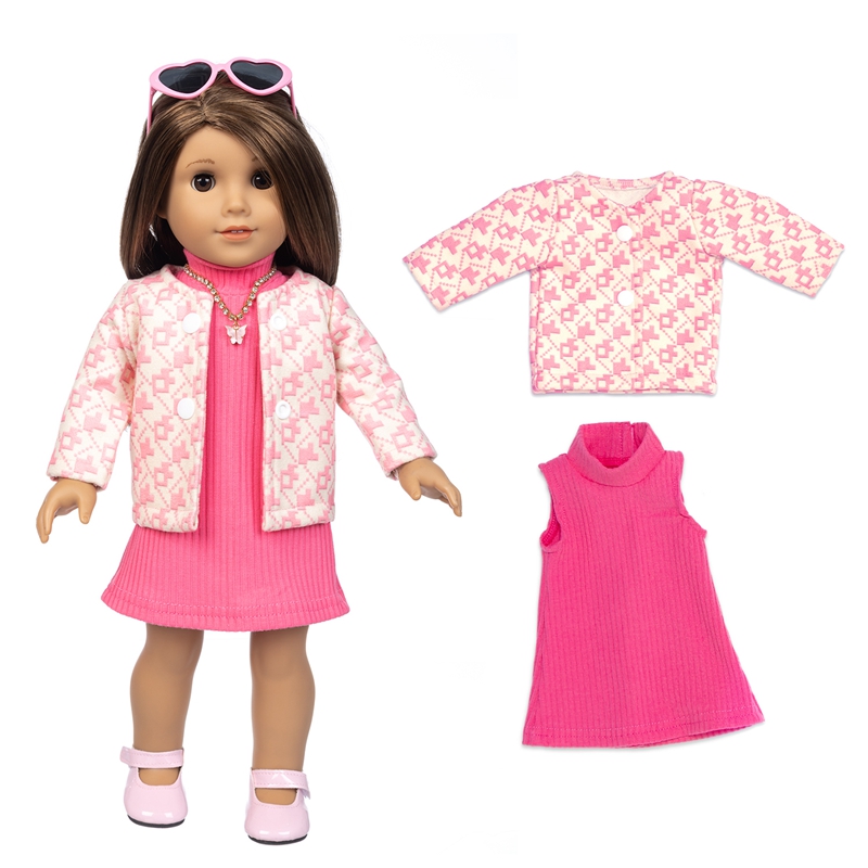 18 Zoll American Og Mädchen Puppenkleidung Mantel Hemd Spitzenrock 43 cm Babypuppen Kleid Kinderspielzeug tragen – Detail 27