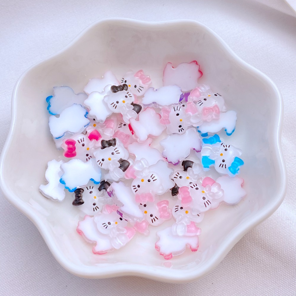 Best of 50 Pieces Of Kawaii Cartoon Bowknot Cat Nail Art Charm Flower Sweet 3D Nail Art Decoration Charm Luxury DIY Accessories Reviews & Tips - Image 5