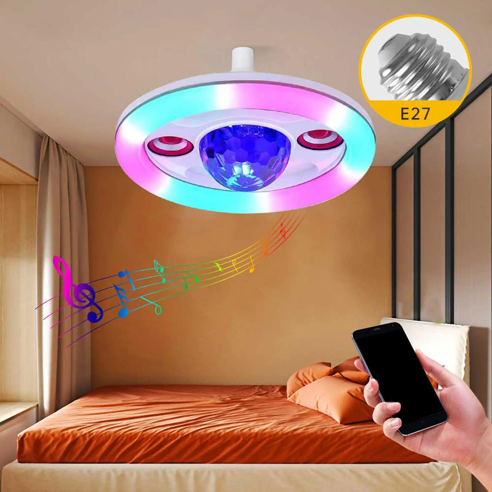 Color Changing Ceiling Lamps Adjustable Ornaments for KTV Bedroom Restaurant