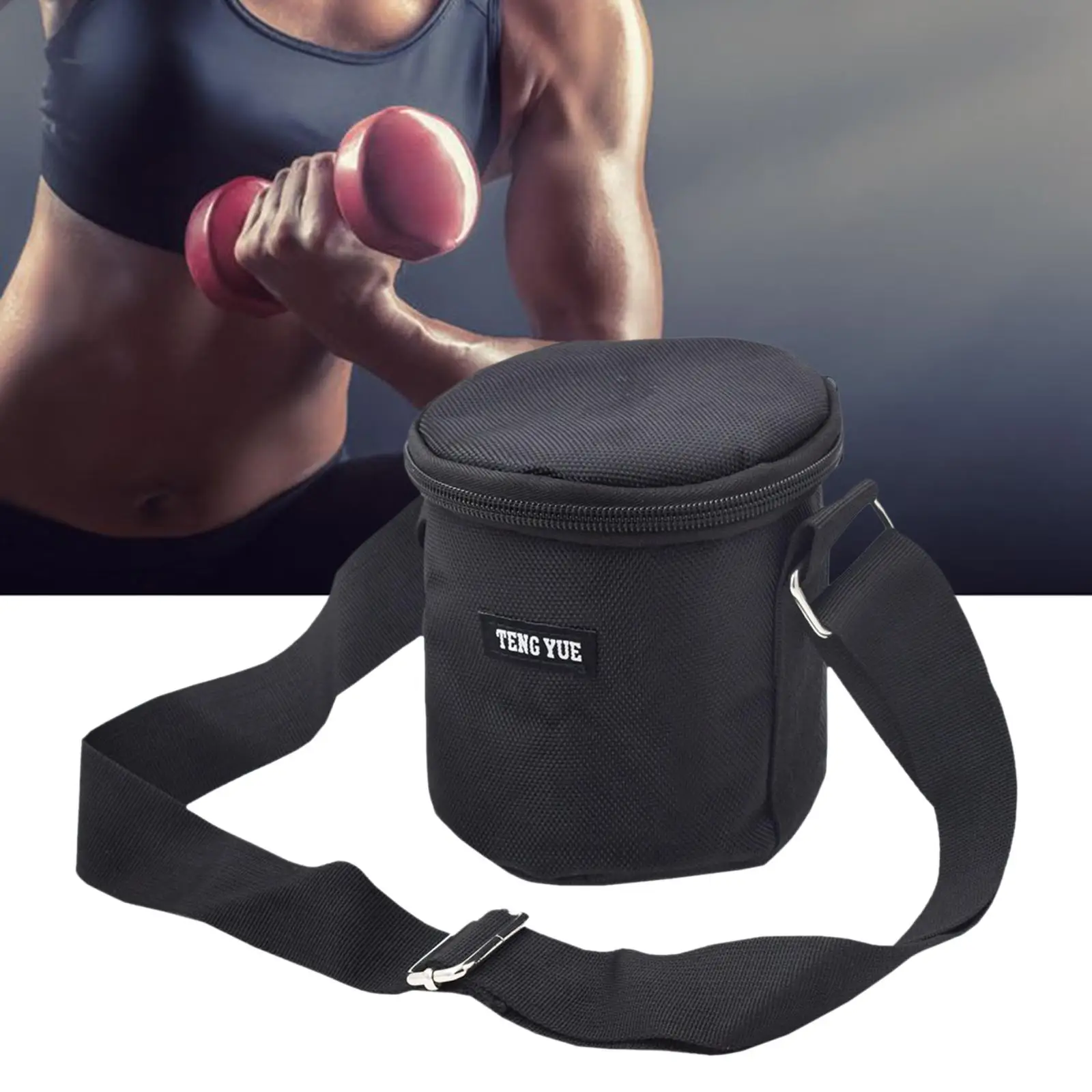 Oxford Fabric Dumbbell Plates Bag Adjustable Strap Portable Carrying Bag
