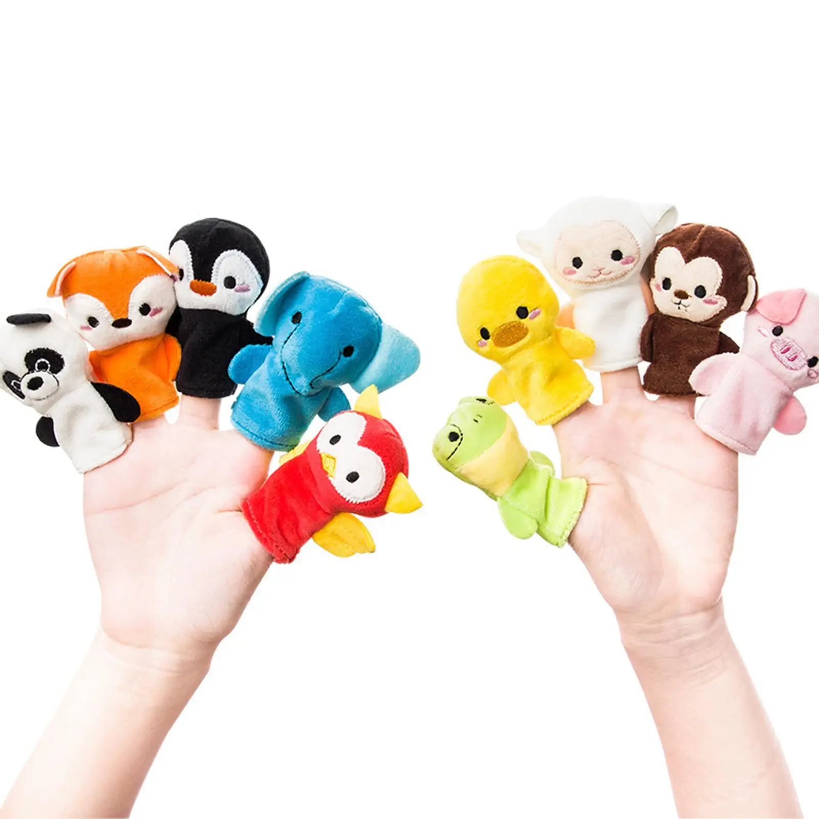 10 Pieces Novelty Family Finger Puppets Cloth Doll Role Play Baby Story Time
