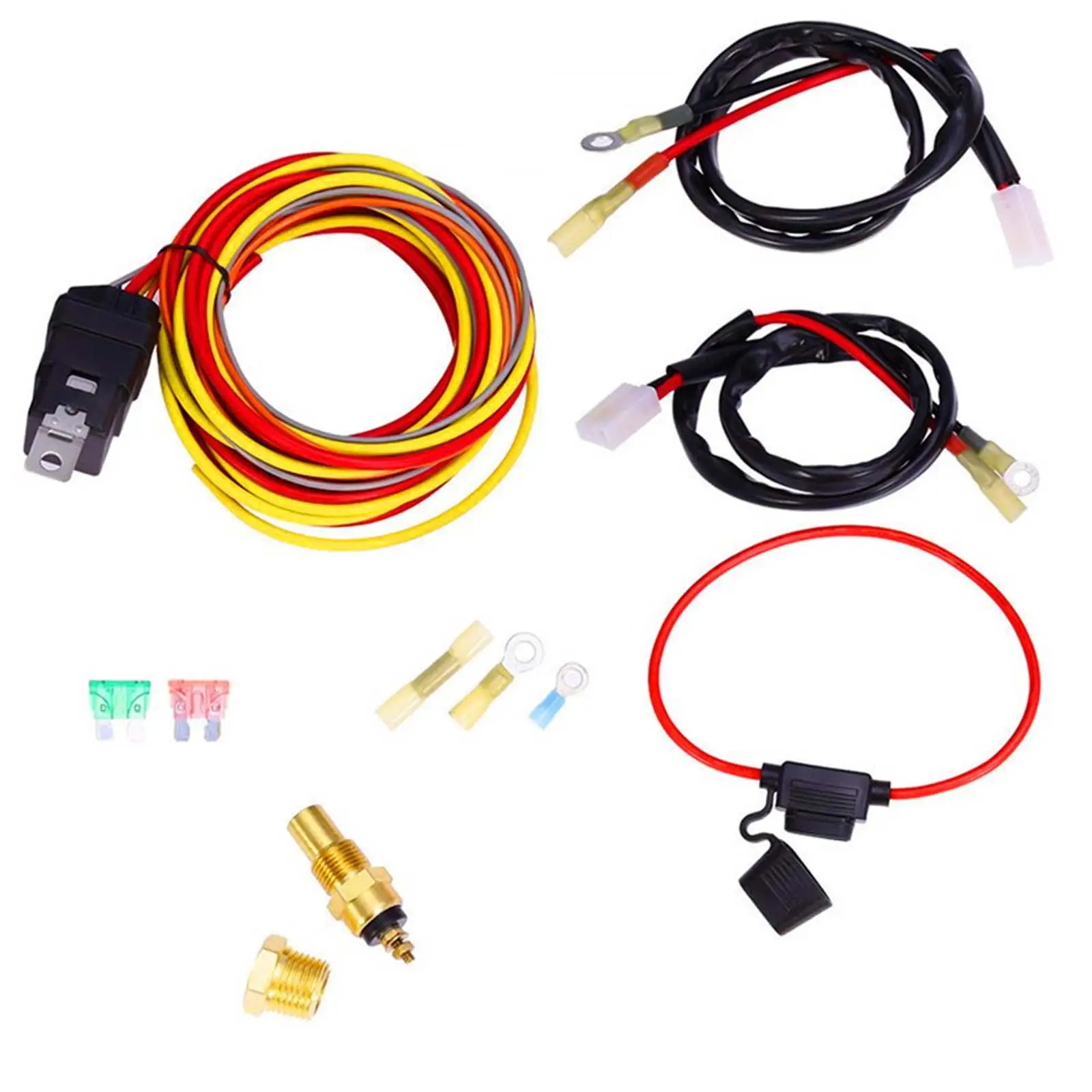 Electric Fan Wiring Kit 185-165 Degree 40 Amp Relay Kit Electric Cooling Fan Wire Harness Kit