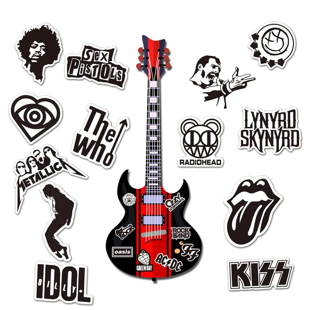 Rock Roll Band Stickers, Pvc Rock Band Sticker
