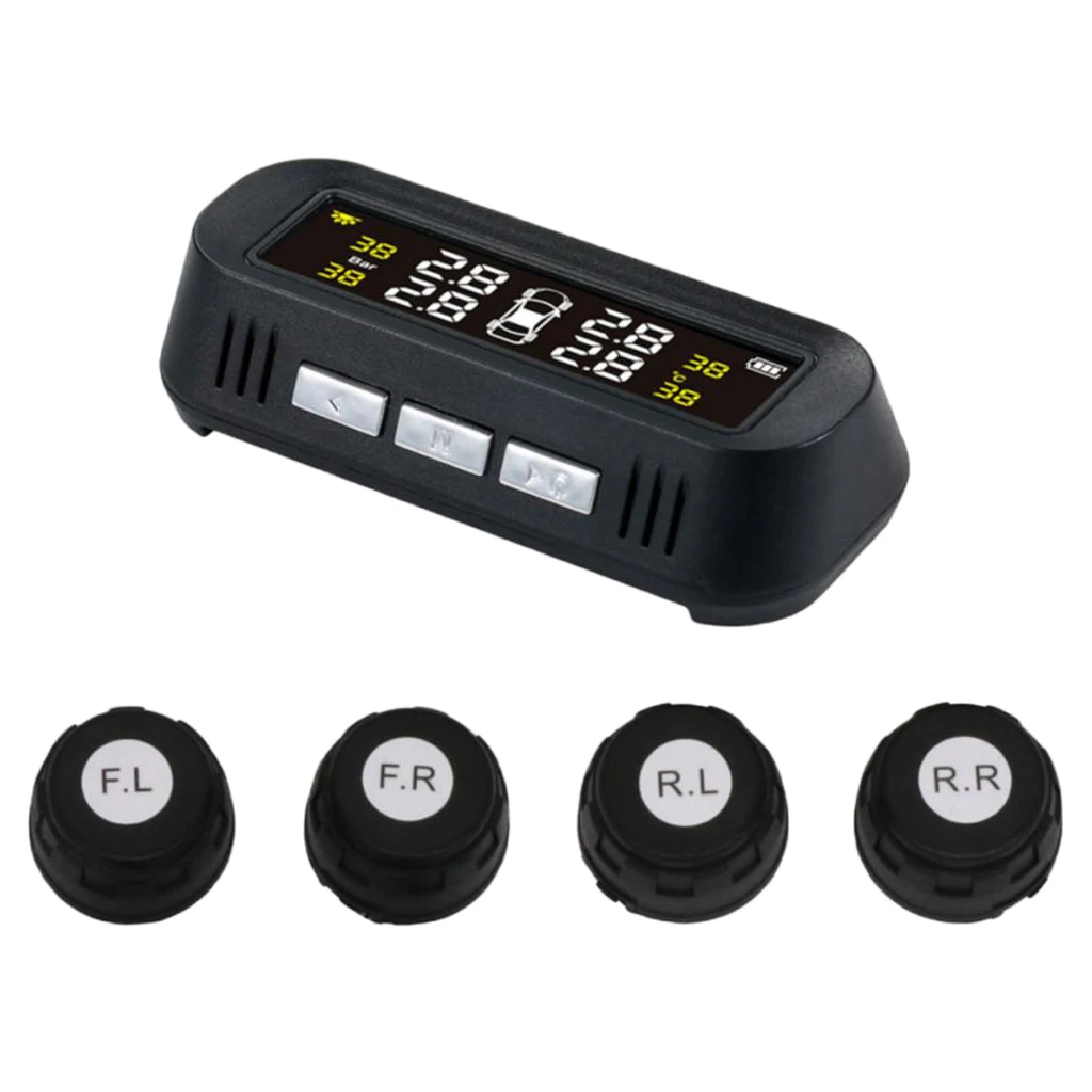 Wireless Tire Pressure System LCD+4 External Sensors for Car