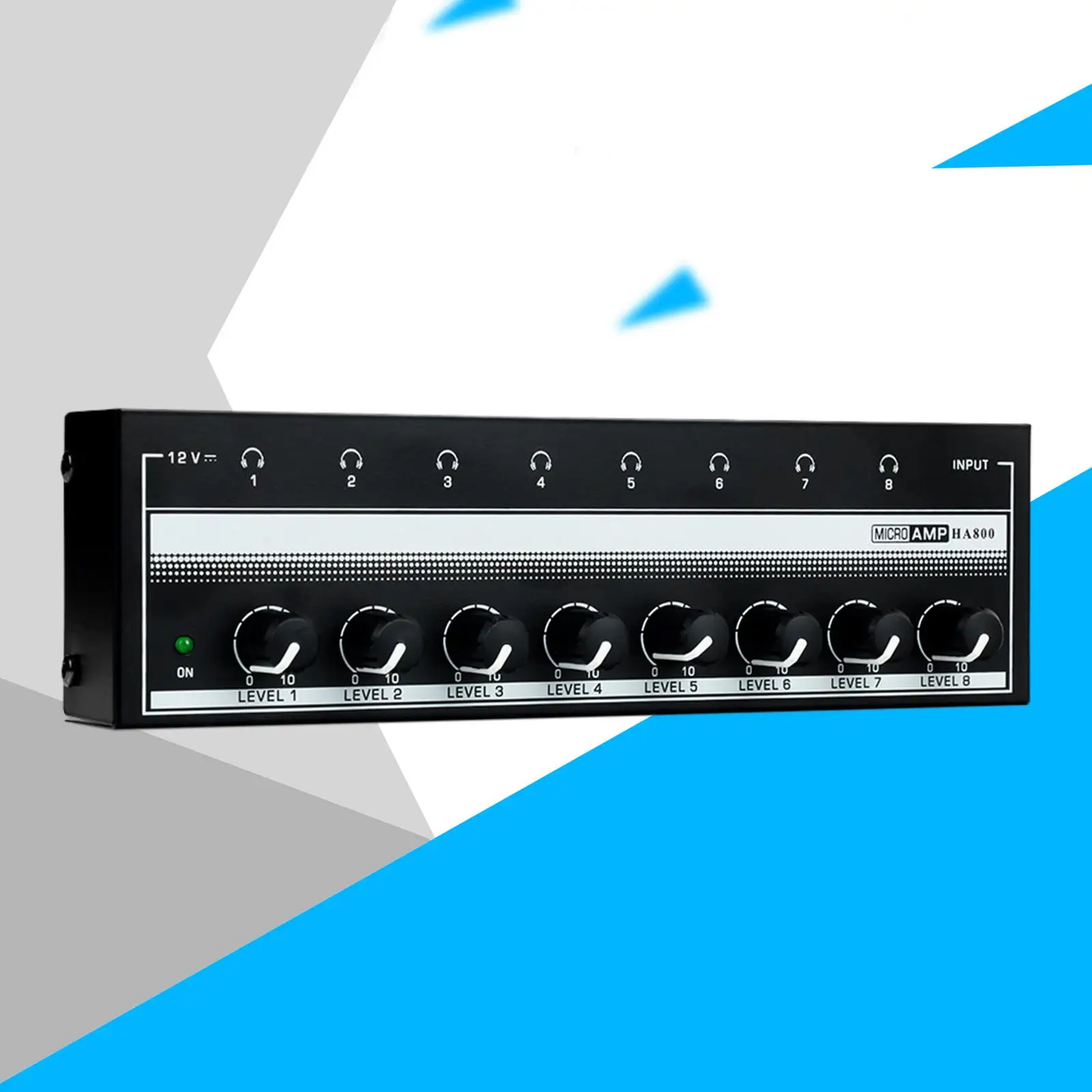 Small Audio Mixer, 8 Channel ,Compact, stereo Headphone Loudspeaker for Studio Sound Reinforcement Musical Stage Performances