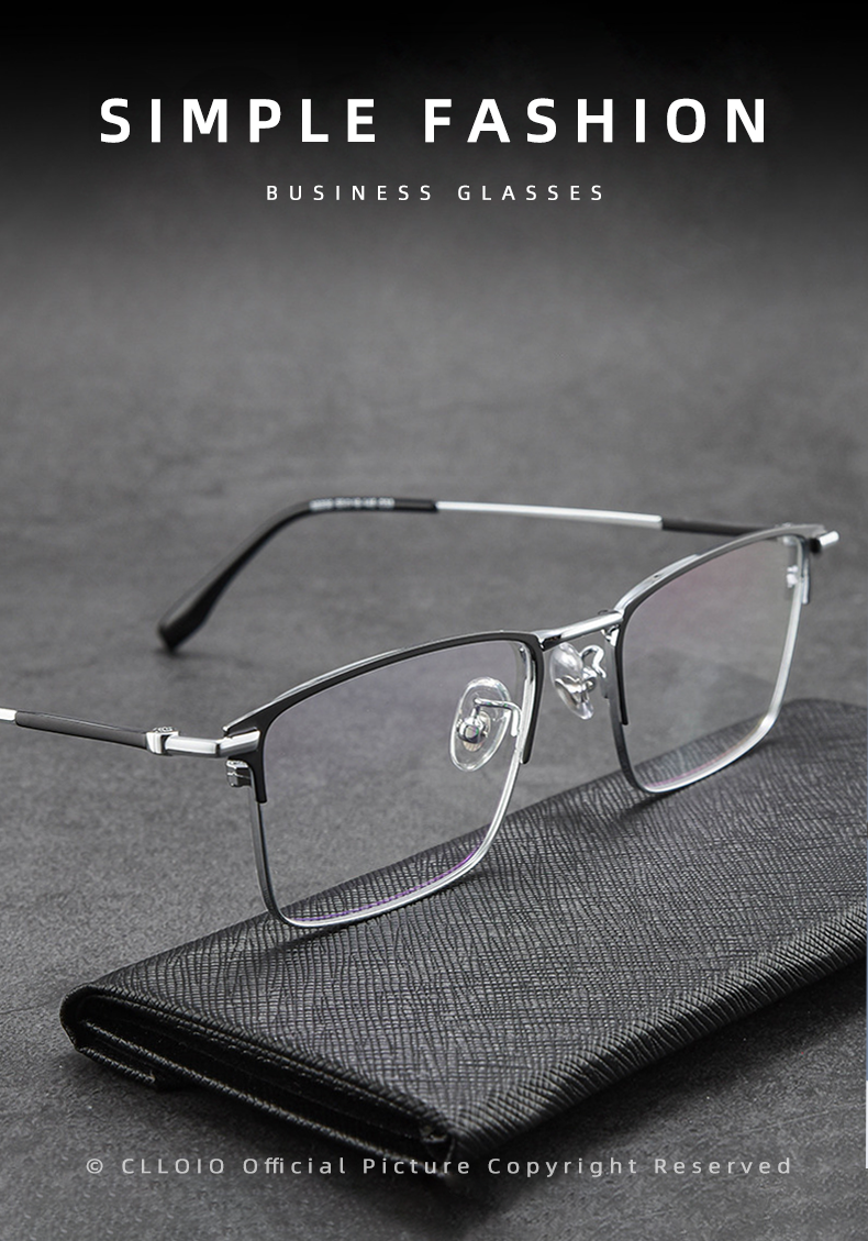 CLLOIO Ultralight Business Men Glasses Reading Glasses Anti Blue Light Myopia Prescription Glasses Hyperopia Optical Eyeglasses